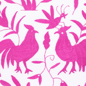 Tenango pink rooster - 40x40cm