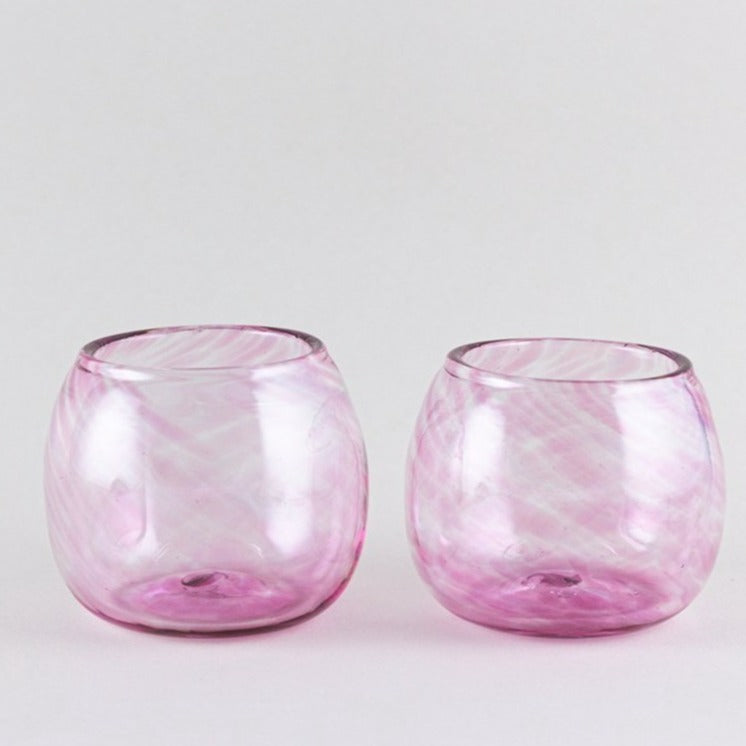 Lena Handblown Small Glass - Pink - INCASA