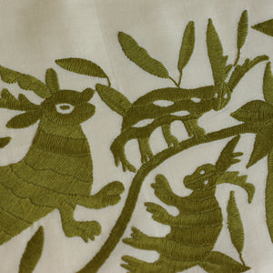 Table runner deers - beige & olive